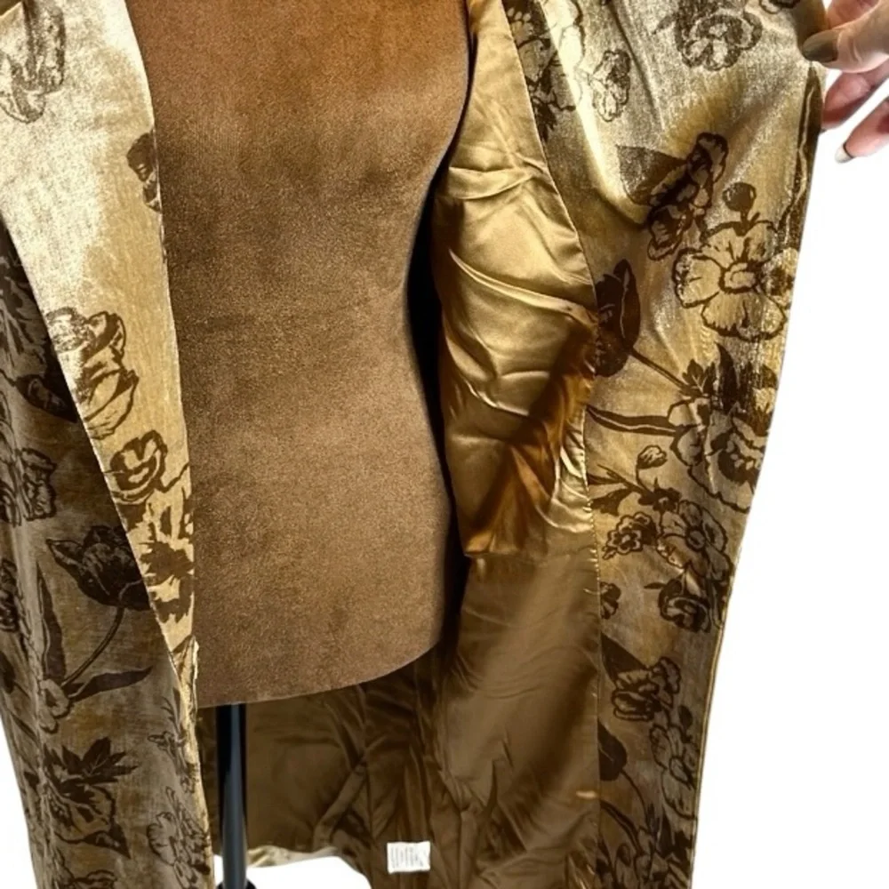 Joyfolie NWT XL Mia Joy Viktoria velvet coat in ochre floral - Picture 7 of 14
